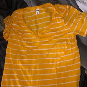 Yellow stripped old navy shirt